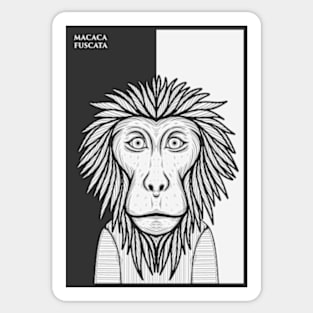 Japanese Macaque Monkey Sticker